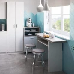 Dmora Meubles Haut Armoire Effet Bois Blanc -Meubles de cuisine Soldes armoire effet bois blanc 2