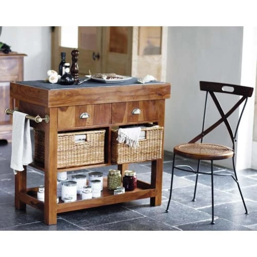 Maisons Du Monde Îlots Et Dessertes Billot Cuisine En Manguier Massif Et Ardoise L 95 Cm 8 Maisons Du Monde Îlots Et Dessertes Billot Cuisine En Manguier Massif Et Ardoise L 95 Cm – Image 6