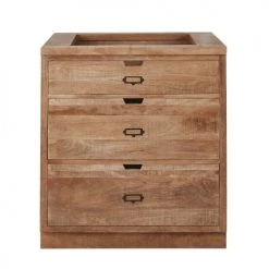 Maisons Du Monde Meubles Bas Casserolier Cuisine 3 Tiroirs En Manguier Massif