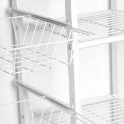 Wadiga Îlots Et Dessertes Chariot De Cuisine En Métal Blanc -Meubles de cuisine Soldes chariot de cuisine en metal blanc 3