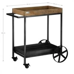 WOMO-DESIGN Îlots Et Dessertes Chariot De Service Naturel/noir, 60x40x80 Cm, En Bois 10 WOMO-DESIGN Îlots Et Dessertes Chariot De Service Naturel/noir, 60x40x80 Cm, En Bois -Meubles de cuisine Soldes chariot de service naturel noir 60x40x80 cm en bois 2