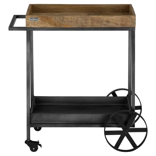 WOMO-DESIGN Îlots Et Dessertes Chariot De Service Naturel/noir, 60x40x80 Cm, En Bois 3 WOMO-DESIGN Îlots Et Dessertes Chariot De Service Naturel/noir, 60x40x80 Cm, En Bois