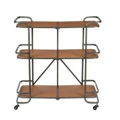 Dutchbone Îlots Et Dessertes Chariot En Bois Et Acier Sur Roulettes