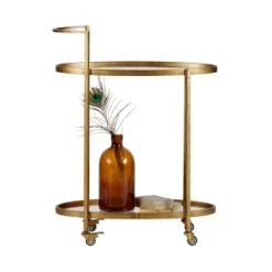 Bepurehome Îlots Et Dessertes Chariot, Table D'appoint á Roulettes, Métal, Doré, 86x67x35 -Meubles de cuisine Soldes chariot table d appoint a roulettes metal dore 86x67x35 2