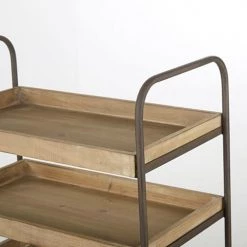 Maisons Du Monde Îlots Et Dessertes Desserte 1 Tiroir En Bois De Sapin Et Métal Noir à Roulettes -Meubles de cuisine Soldes desserte 1 tiroir en bois de sapin et metal noir a roulettes 1000 7 35 222911 3