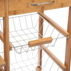 Five Simply Smart Îlots Et Dessertes Desserte 3 Tiroirs 3 Paniers En Bambou -Meubles de cuisine Soldes desserte 3 tiroirs 3 paniers en bambou 5