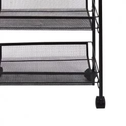 The Home Deco Factory Îlots Et Dessertes Desserte à Roulettes 3 Niveaux -Meubles de cuisine Soldes desserte a roulettes 3 niveaux 5