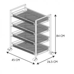 The Home Deco Factory Îlots Et Dessertes Desserte à Roulettes 4 Niveaux -Meubles de cuisine Soldes desserte a roulettes 4 niveaux 3