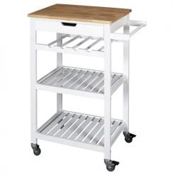 The Home Deco Factory Îlots Et Dessertes Desserte à Roulettes Blanche