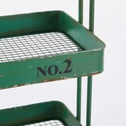 Maisons Du Monde Îlots Et Dessertes Desserte à Roulettes En Métal Vert -Meubles de cuisine Soldes desserte a roulettes en metal vert 1000 14 13 176559 3