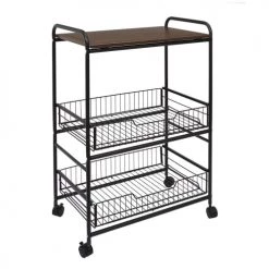 The Home Deco Factory Îlots Et Dessertes Desserte à Roulettes étagère 2 Tiroirs