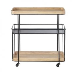 Maisons Du Monde Îlots Et Dessertes Desserte à Roulettes Marron Et Noire