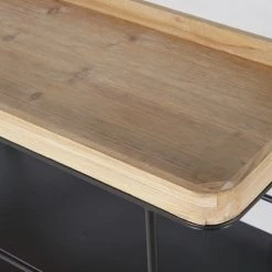 Maisons Du Monde Îlots Et Dessertes Desserte à Roulettes Marron Et Noire -Meubles de cuisine Soldes desserte a roulettes marron et noire 1000 14 24 225196 3