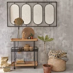 Maisons Du Monde Îlots Et Dessertes Desserte à Roulettes Marron Et Noire -Meubles de cuisine Soldes desserte a roulettes marron et noire 1000 14 24 225196 5