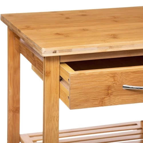 Five Simply Smart Îlots Et Dessertes Desserte De Cuisine 1 Tiroir 3 étagères Bambou 4 Five Simply Smart Îlots Et Dessertes Desserte De Cuisine 1 Tiroir 3 étagères Bambou – Image 2