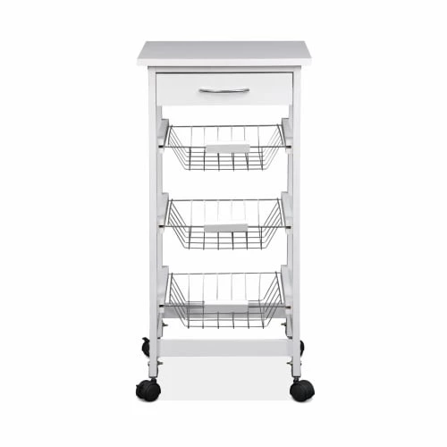 Alice's Garden Îlots Et Dessertes Desserte De Cuisine à Roulettes Blanche 6 Alice's Garden Îlots Et Dessertes Desserte De Cuisine à Roulettes Blanche – Image 4