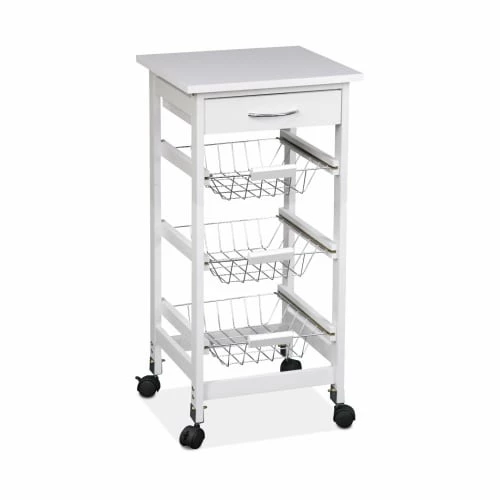 Alice's Garden Îlots Et Dessertes Desserte De Cuisine à Roulettes Blanche 3 Alice's Garden Îlots Et Dessertes Desserte De Cuisine à Roulettes Blanche