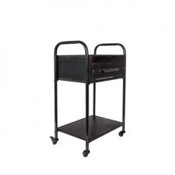 Drawer Îlots Et Dessertes Desserte De Cuisine à Roulettes Noir -Meubles de cuisine Soldes desserte de cuisine a roulettes noir 2