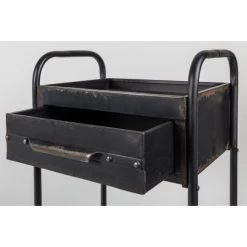 Drawer Îlots Et Dessertes Desserte De Cuisine à Roulettes Noir -Meubles de cuisine Soldes desserte de cuisine a roulettes noir 4