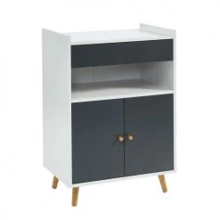 Baita Îlots Et Dessertes Desserte De Cuisine Blanc Et Gris 60cm -Meubles de cuisine Soldes desserte de cuisine blanc et gris 60cm 4