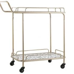 Beliani Îlots Et Dessertes Desserte De Cuisine Blanche Et Doré