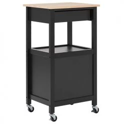 Beliani Îlots Et Dessertes Desserte De Cuisine Noire -Meubles de cuisine Soldes desserte de cuisine noire 10