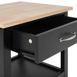 Beliani Îlots Et Dessertes Desserte De Cuisine Noire -Meubles de cuisine Soldes desserte de cuisine noire 11