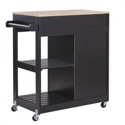 Beliani Îlots Et Dessertes Desserte De Cuisine Noire -Meubles de cuisine Soldes desserte de cuisine noire 4