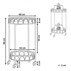 Beliani Îlots Et Dessertes Desserte De Cuisine Ronde Dorée Et Blanche Effet Marbre -Meubles de cuisine Soldes desserte de cuisine ronde doree et blanche effet marbre 5