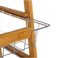 Wadiga Îlots Et Dessertes Desserte De Cuisine Sur Roulettes En Bambou -Meubles de cuisine Soldes desserte de cuisine sur roulettes en bambou 2