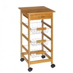 Wadiga Îlots Et Dessertes Desserte De Cuisine Sur Roulettes En Bambou