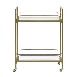 Beliani Îlots Et Dessertes Desserte Dorée à Roulettes -Meubles de cuisine Soldes desserte doree a roulettes 2