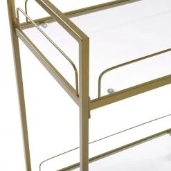 Beliani Îlots Et Dessertes Desserte Dorée à Roulettes -Meubles de cuisine Soldes desserte doree a roulettes 3