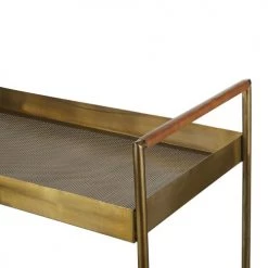 Maisons Du Monde Îlots Et Dessertes Desserte En Métal Doré à Roulettes -Meubles de cuisine Soldes desserte en metal dore a roulettes 1000 11 2 222796 3