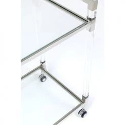 Kare Design Îlots Et Dessertes Desserte En Verre Et Acier Argenté -Meubles de cuisine Soldes desserte en verre et acier argente 2