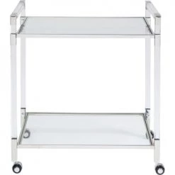 Kare Design Îlots Et Dessertes Desserte En Verre Et Acier Argenté