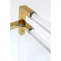 Kare Design Îlots Et Dessertes Desserte En Verre Et Acier Doré -Meubles de cuisine Soldes desserte en verre et acier dore 3