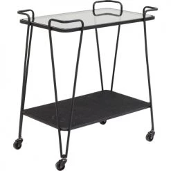 Kare Design Îlots Et Dessertes Desserte En Verre Et Acier Noir -Meubles de cuisine Soldes desserte en verre et acier noir 3