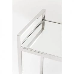 Kare Design Îlots Et Dessertes Desserte En Verre Miroir Et Acier Argenté -Meubles de cuisine Soldes desserte en verre miroir et acier argente 2