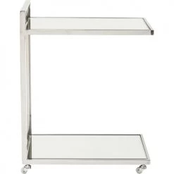 Kare Design Îlots Et Dessertes Desserte En Verre Miroir Et Acier Argenté