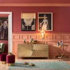 Kare Design Îlots Et Dessertes Desserte En Verre Miroir Noir Et Acier Doré -Meubles de cuisine Soldes desserte en verre miroir noir et acier dore 3