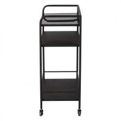 Zago Îlots Et Dessertes Desserte Métal Noir Et Verre Markus -Meubles de cuisine Soldes desserte metal noir et verre markus 3