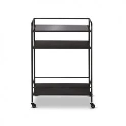 Zago Îlots Et Dessertes Desserte Métal Noir Et Verre Markus -Meubles de cuisine Soldes desserte metal noir et verre markus 5