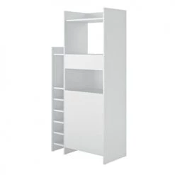 TEMAHOME Meubles Haut Desserte Micro-onde Effet Bois Blanc -Meubles de cuisine Soldes desserte micro onde effet bois blanc 2