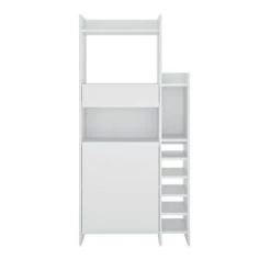 TEMAHOME Meubles Haut Desserte Micro-onde Effet Bois Blanc -Meubles de cuisine Soldes desserte micro onde effet bois blanc 3