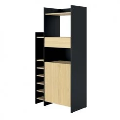 TEMAHOME Meubles Haut Desserte Micro-onde Effet Bois Noir Et Chêne Clair 10 TEMAHOME Meubles Haut Desserte Micro-onde Effet Bois Noir Et Chêne Clair -Meubles de cuisine Soldes desserte micro onde effet bois noir et chene clair 2