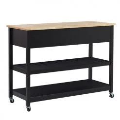 Beliani Îlots Et Dessertes Desserte Noire à Roulettes -Meubles de cuisine Soldes desserte noire a roulettes 3