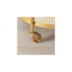 Wadiga Îlots Et Dessertes Desserte Ronde Apéritif Salon En Métal Doré Et Plateaux Miroirs -Meubles de cuisine Soldes desserte ronde aperitif salon en metal dore et plateaux miroirs 3