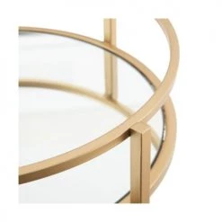 Ixia Îlots Et Dessertes Desserte Ronde Apéritif Salon En Métal Doré Et Plateaux Miroirs -Meubles de cuisine Soldes desserte ronde aperitif salon en metal dore et plateaux miroirs 8