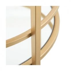 Ixia Îlots Et Dessertes Desserte Ronde Apéritif Salon En Métal Doré Et Plateaux Miroirs -Meubles de cuisine Soldes desserte ronde aperitif salon en metal dore et plateaux miroirs 9